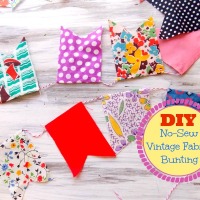 No-Sew Vintage Fabric Bunting - DIY