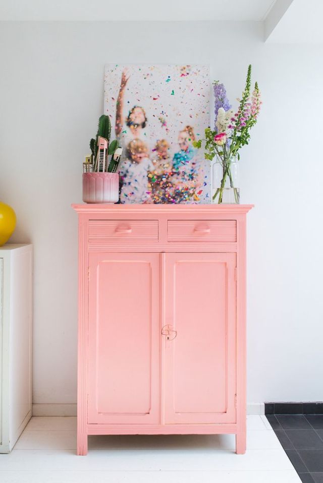 pink dresser
